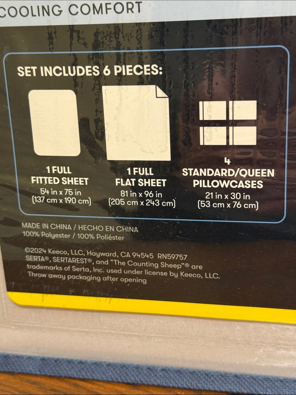 Serta Cozy Chill 6-Piece Full Sheet Set - Light Gray. - Picture 4 of 12